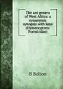 The ant genera of West Africa: a synonymic synopsis with keys (Hymenoptera: Formicidae). - B Bolton