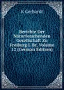 Berichte Der Naturforschenden Gesellschaft Zu Freiburg I. Br, Volume 12 (German Edition) - K Gerhardt