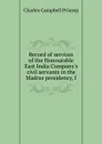 Record of services of the Honourable East India Company.s civil servants in the Madras presidency, f - Charles Campbell Prinsep