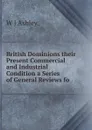British Dominions their Present Commercial and Industrial Condition a Series of General Reviews fo - W J Ashley