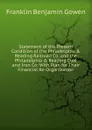 Statement of the Present Condition of the Philadelphia . Reading Railroad Co. and the Philadelphia . Reading Coal and Iron Co: With Plan for Their Financial Re-Organization - Franklin Benjamin Gowen