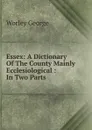 Essex: A Dictionary Of The County Mainly Ecclesiological : In Two Parts - Worley George