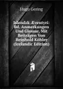 Islendzk AEventyri: Bd. Anmerkungen Und Glossar, Mit Beitragen Von Reinhold Kohler (Icelandic Edition) - Hugo Gering