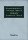 Directorium Humanae Vitae: Alias, Parabolae Antiquorum Sapientum (Indonesian Edition) - Giovanni