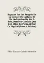 Rapport Sur Les Progres De La Culture De L.ailante Et De L.education Du Ver A Soie, Bombyx Cynthia, Que L.on Eleve En Plein Air Sur Ce Vegetal (French Edition) - Félix-Édouard Guérin-Méneville