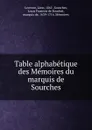 Table alphabetique des Memoires du marquis de Sourches - Léon Lecestre