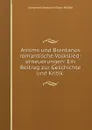 Arnims und Brentanos romantische Volkslied-erneuerungen: Ein Beitrag zur Geschichte und Kritik . - Johannes Edmund Viktor Müller