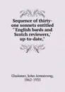 Sequence of thirty-one sonnets entitled 