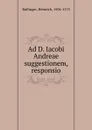 Ad D. Iacobi Andreae suggestionem, responsio - Heinrich Bullinger