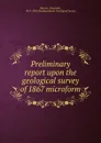 Preliminary report upon the geological survey of 1867 microform - Alexander Murray