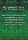 The subject of missions cosidered under three new aspects : the church and missions, the representation of the science of missions at the universitires, commerce and the church - Karl Heinrich Christian Plath