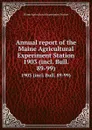 Annual report of the Maine Agricultural Experiment Station. 1903 (incl. Bull. 89-99) - Maine Agricultural Experiment Station