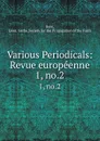 Various Periodicals: Revue europeenne. 1, no.2 - Léon. Gerbe Boré