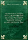 Enumeration of soldiers, sailors and marines of the War of 1812, the Mexican War and the War of the Rebellion, residing in Nebraska June 1st, 1887 - Nebraska. Secretary of State. cn