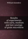 Results of experiments with early, medium and late sowings of grain microform - William Saunders