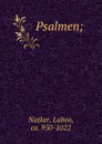 Psalmen; - Labeo Notker