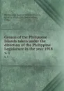 Census of the Philippine Islands taken under the direction of the Philippine Legislature in the year 1918. v. 1 - Philippines. Census Office