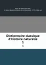 Dictionnaire classique d.histoire naturelle. 1 - M. Bory de Saint-Vincent