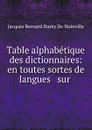 Table alphabetique des dictionnaires: en toutes sortes de langues . sur . - Jacques Bernard Durey de Noinville