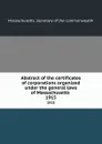 Abstract of the certificates of corporations organized under the general laws of Massachusetts . 1915 - Massachusetts. Secretary of the commonwealth