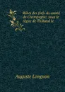 Roles des fiefs du comte de Champagne: sous le regne de Thibaud le . - Auguste Longnon