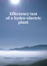 Effeciency test of a hydro-electric plant - I.N. Baughman