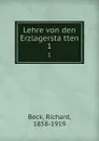 Lehre von den Erzlagerstatten. 1 - Richard Beck