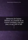 Memorial de Sainte-Helene, ou, Journal ou se trouve consigne, jour par jour, ce qu.a dit et fait . 7 - Emmanuel Augustin Dieudonne Las Cases