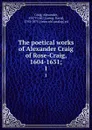 The poetical works of Alexander Craig of Rose-Craig, 1604-1631;. 1 - Alexander Craig