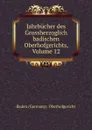 Jahrbucher des Grossherzoglich badischen Oberhofgerichts, Volume 12 - Baden Germany Oberhofgericht