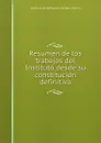 Resumen de los trabajos del Instituto desde su constitucion definitiva - Instituto de Reformas Sociales Spain