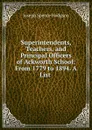 Superintendents, Teachers, and Principal Officers of Ackworth School: From 1779 to 1894. A List . - Joseph Spence Hodgson