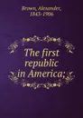 The first republic in America; - Alexander Brown