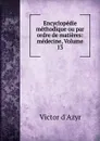 Encyclopedie methodique ou par ordre de matieres: medecine, Volume 13 - Victor d'Azyr