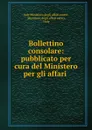 Bollettino consolare: pubblicato per cura del Ministero per gli affari . - Italy Ministero degli affari esteri