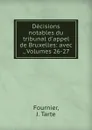 Decisions notables du tribunal d.appel de Bruxelles: avec ., Volumes 26-27 - J. Tarte Fournier