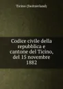 Codice civile della repubblica e cantone del Ticino, del 15 novembre 1882 - Ticino Switzerland