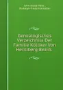 Genealogisches Verzeichniss Der Familie Kolliker Von Herrliberg Bezirk . - John Jacob Hess