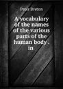 A vocabulary of the names of the various parts of the human body . in . - Peter Breton