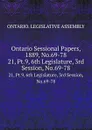 Ontario Sessional Papers, 1889, No.69-78. 21, Pt.9, 6th Legislature, 3rd Session, No.69-78 - Ontario. Legislative Assembly