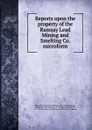 Reports upon the property of the Ramsay Lead Mining and Smelting Co. microform - John Harrison Blake