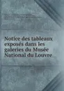 Notice des tableaux exposes dans les galeries du Musee National du Louvre - Musée du Louvre Département des peintures