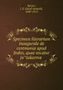 Specimen literarium inaugurale de ceremonia apud Indos, quae vocatur jatakarma - Jacob Samuel Speyer