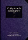 Critique de la raison pure. 2 - Immanuel Kant