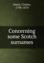 Concerning some Scotch surnames - Cosmo Innes