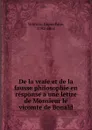 De la vraie et de la fausse philosophie en response a une lettre de Monsieur le vicomte de Bonald - Gioacchino Ventura