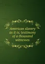 American slavery as it is; testimony of a thousand witnesses - Theodore Dwight Weld