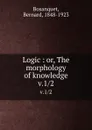 Logic : or, The morphology of knowledge. v.1/2 - Bernard Bosanquet