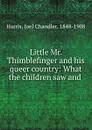 Little Mr. Thimblefinger and his queer country: What the children saw and . - Joel Chandler Harris