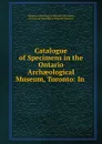 Catalogue of Specimens in the Ontario Archaeological Museum, Toronto: In . - Toronto